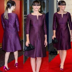 DOROTHEE SCHUMACHER ENTICING GRAPHICS MICRO FUSCHIA 3/4 SLEEVE COCKTAIL DRESS